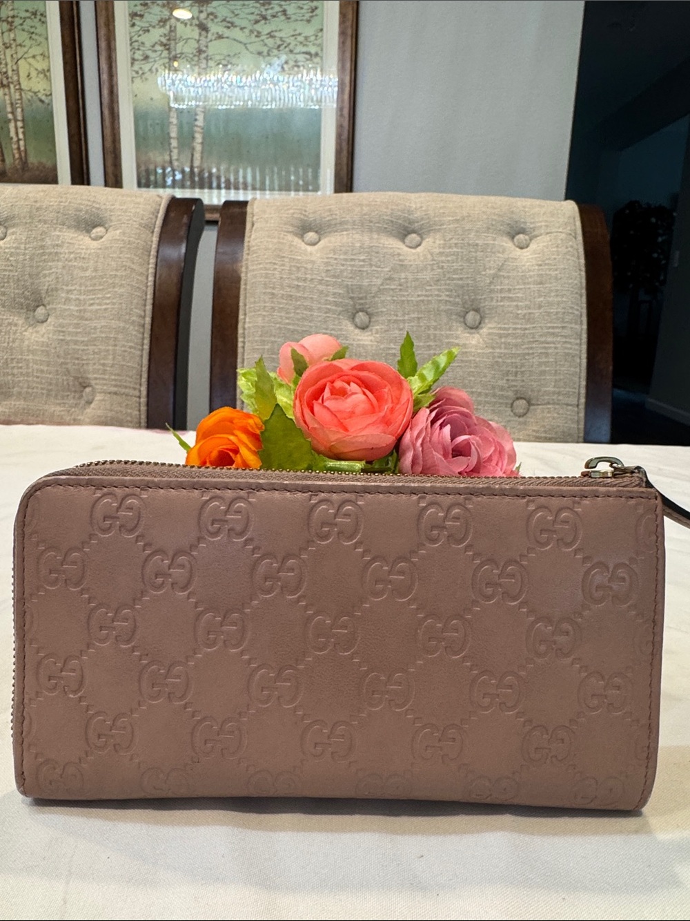 Authentic Gucci Blush Pink Guccisima Zip Wallet - Picture 3 of 11
